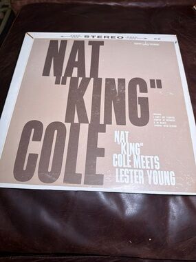 Nat "King" Cole Meets Lester Young Vinyl Album - Brown & White Cover